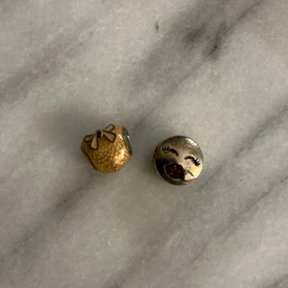 Pandora Valentines Charm Lot Kiss Face Heart Bow